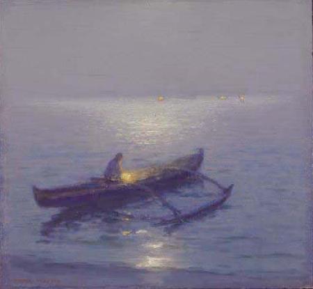 Lionel Walden Night Fisherman oil painting picture